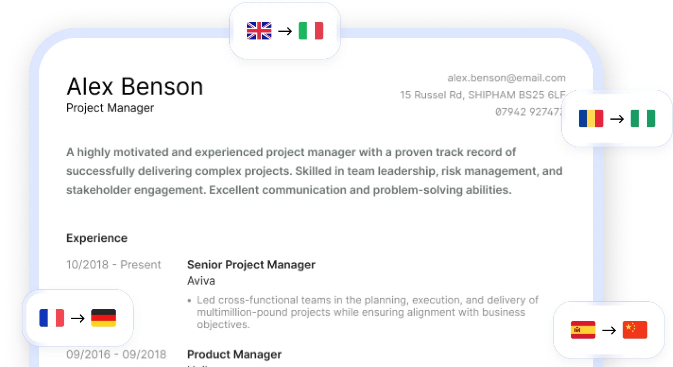 Translate Your CV with Ease